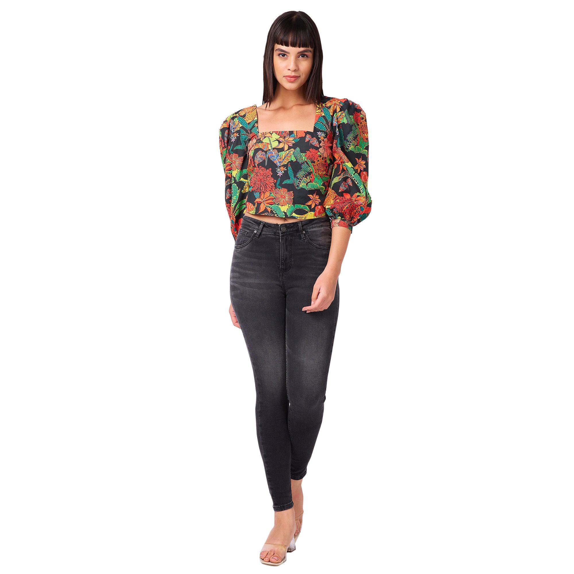 Women's Gray Slim Stretchable Jeans