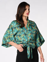 Women's Multicolor Casual Printed Three Quarter Sleeves Top