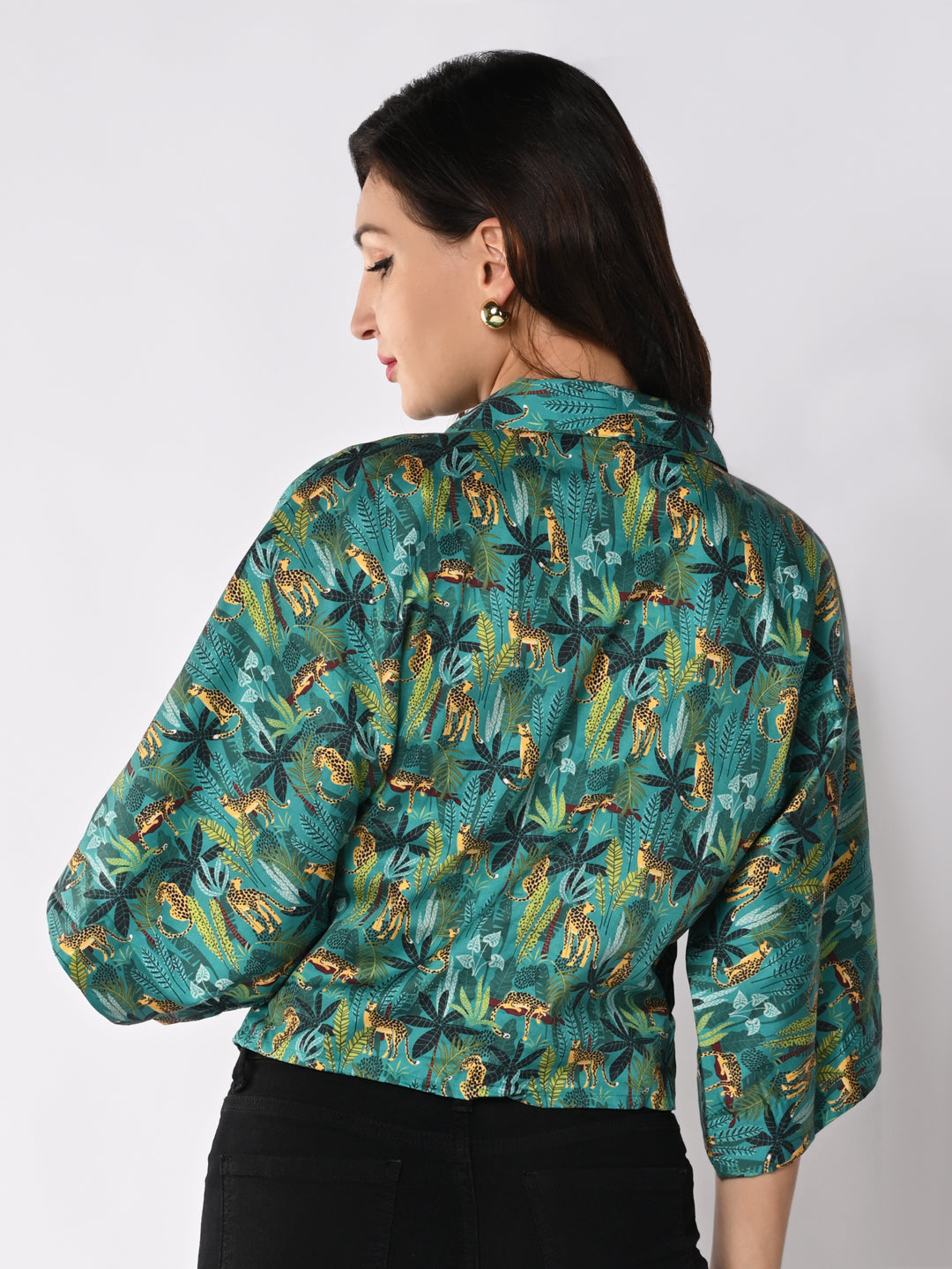 Women's Multicolor Casual Printed Three Quarter Sleeves Top