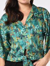 Women's Multicolor Casual Printed Three Quarter Sleeves Top