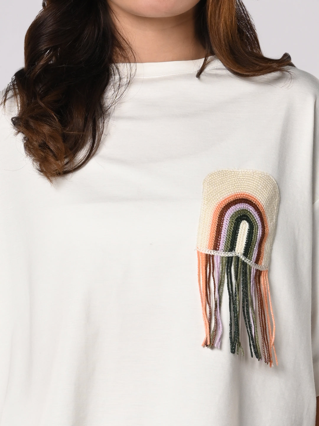 Women's White Casual Solid Half Sleeves Tshirt