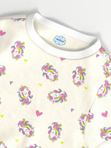Girls Beige Casual Printed Tshirt Dress