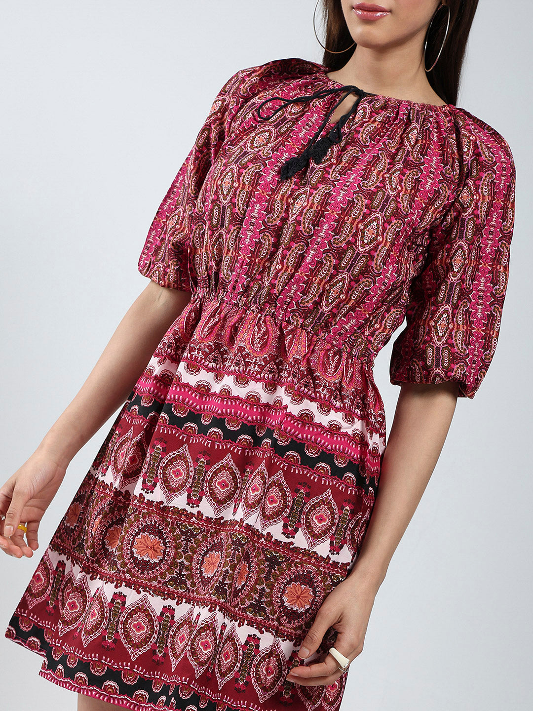 Women's Ethnic Motifs Printed Elasticated Waist Dress