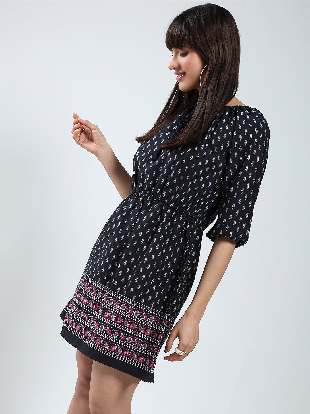 Women's Ethnic Motifs Printed Elasticated Waist Dress