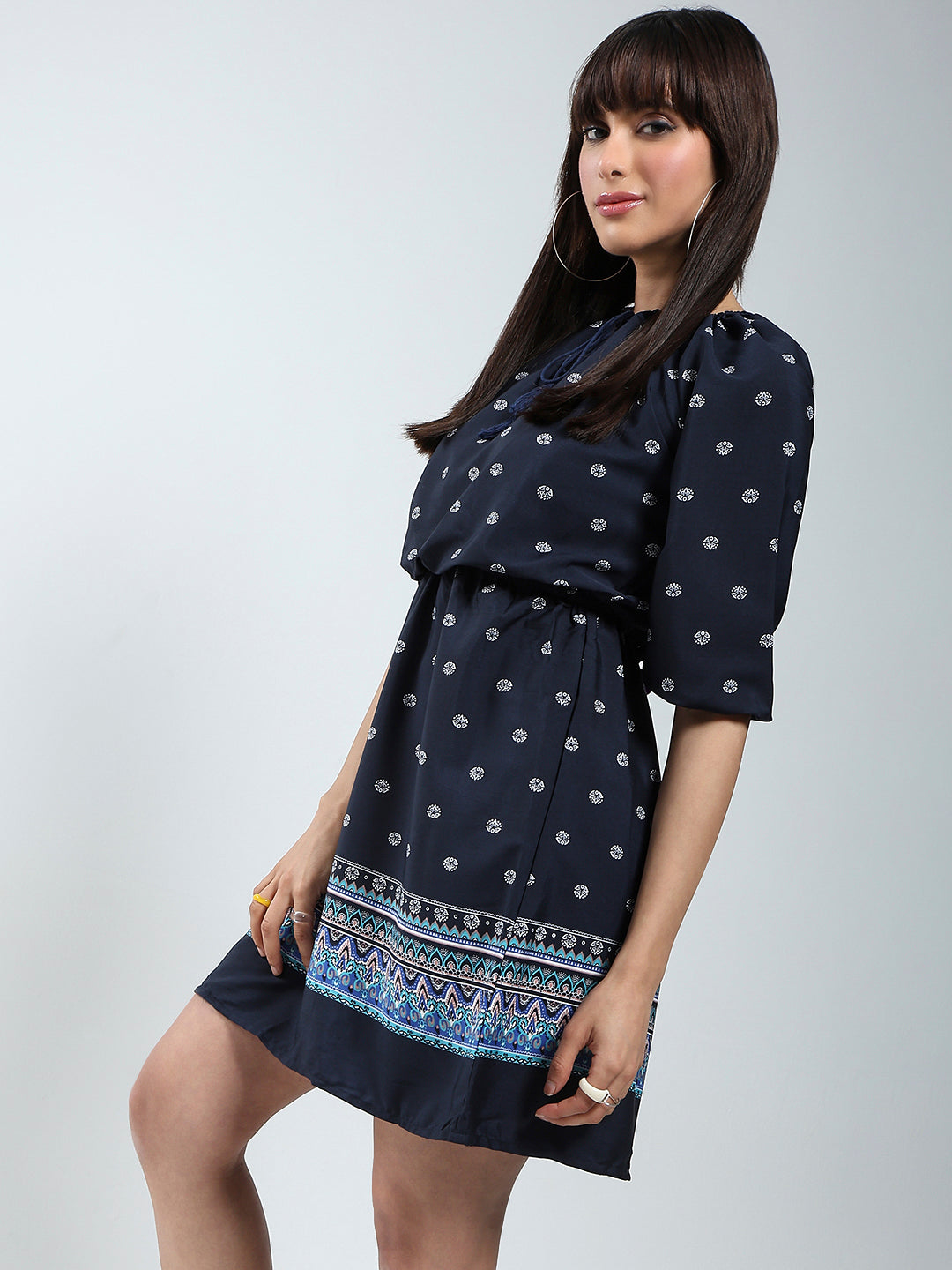 Women's Ethnic Motifs Printed Elasticated Waist Dress