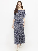 Women's Navy Off Shoulder Dress