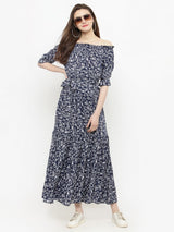 Women's Navy Off Shoulder Dress
