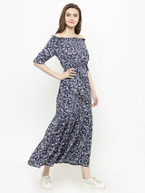 Women's Navy Off Shoulder Dress