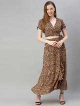 Women's Brown Printed Co-ord Set