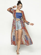 Women's Multicolor Front Tie Up Shrug