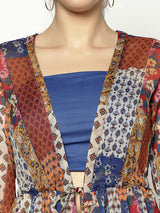 Women's Multicolor Front Tie Up Shrug