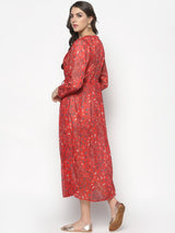 Women's Red Tie Up Front Shrug