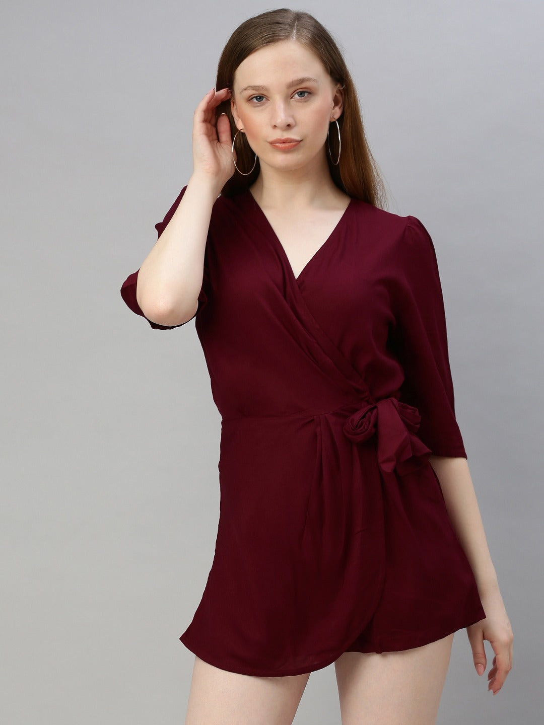 Women's Brown Side Knot Jumpsuit