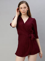 Women's Brown Side Knot Jumpsuit