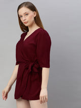 Women's Brown Side Knot Jumpsuit