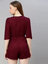 Women's Brown Side Knot Jumpsuit