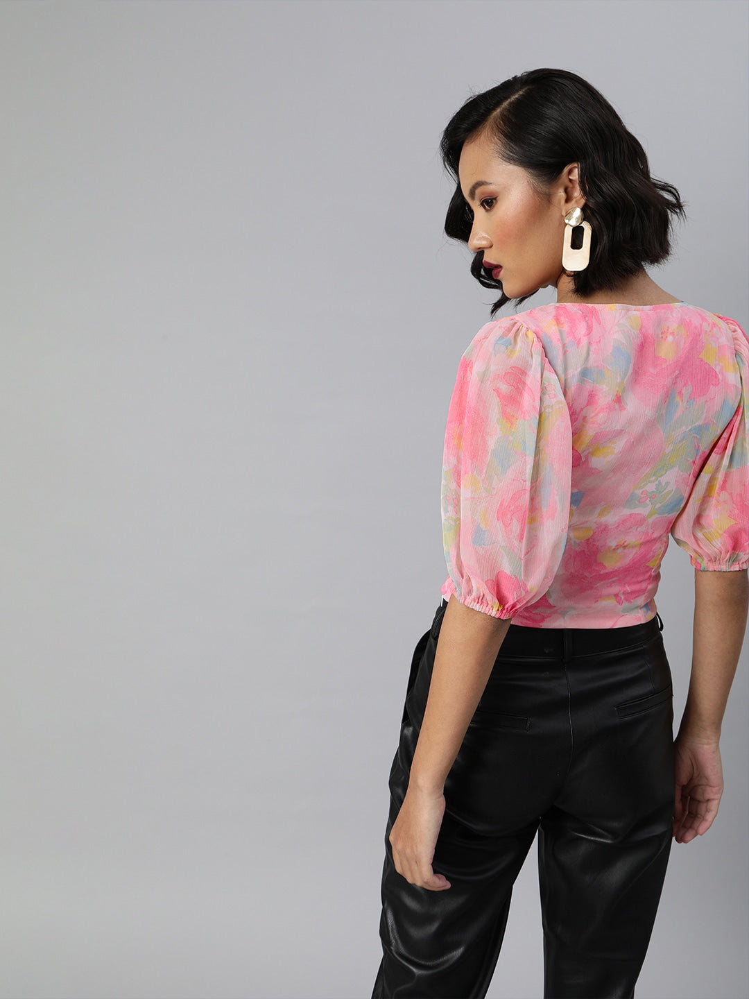 Women's Crop Top Volume Sleeve