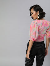 Women's Crop Top Volume Sleeve