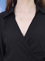 Women's Black Fit and Flare Mini Solid Casual Dress