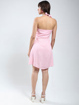 Women's Pink Fit and Flare Mini Dress