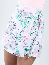 Women's White Rayon Lycra Printed Skirt