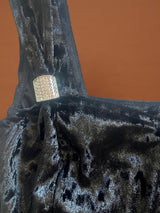 Women's Black Velvet Sleeveless Party Top with Stylish Strap Detailing - Trendy Evening Wear