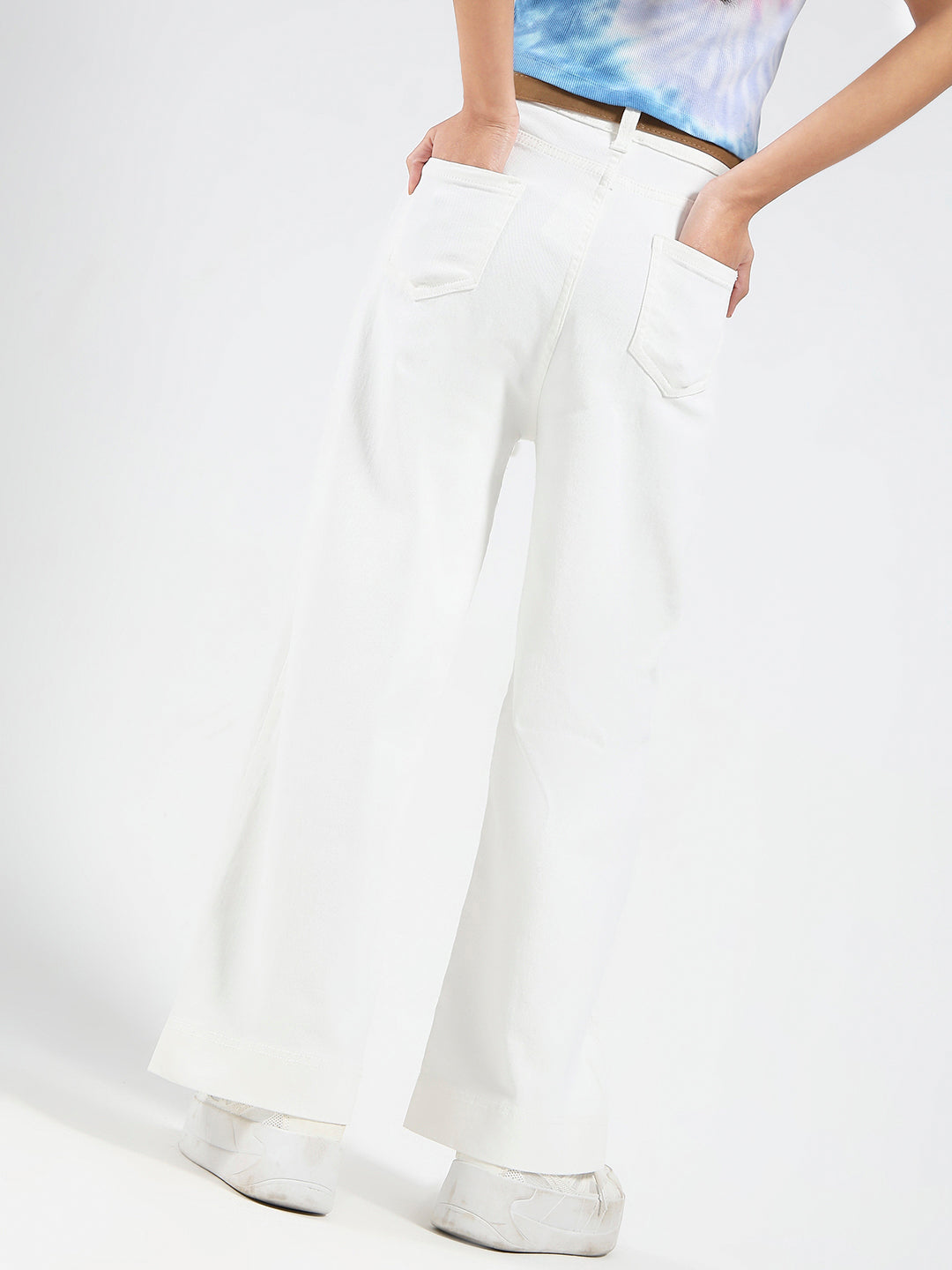 Women's White Casual High Rise Jeans