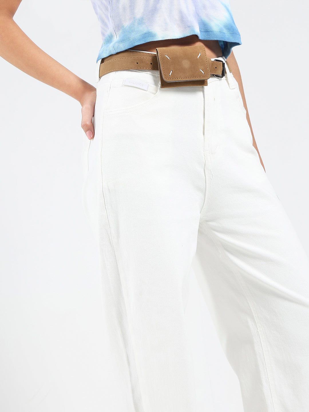 Women's White Casual High Rise Jeans