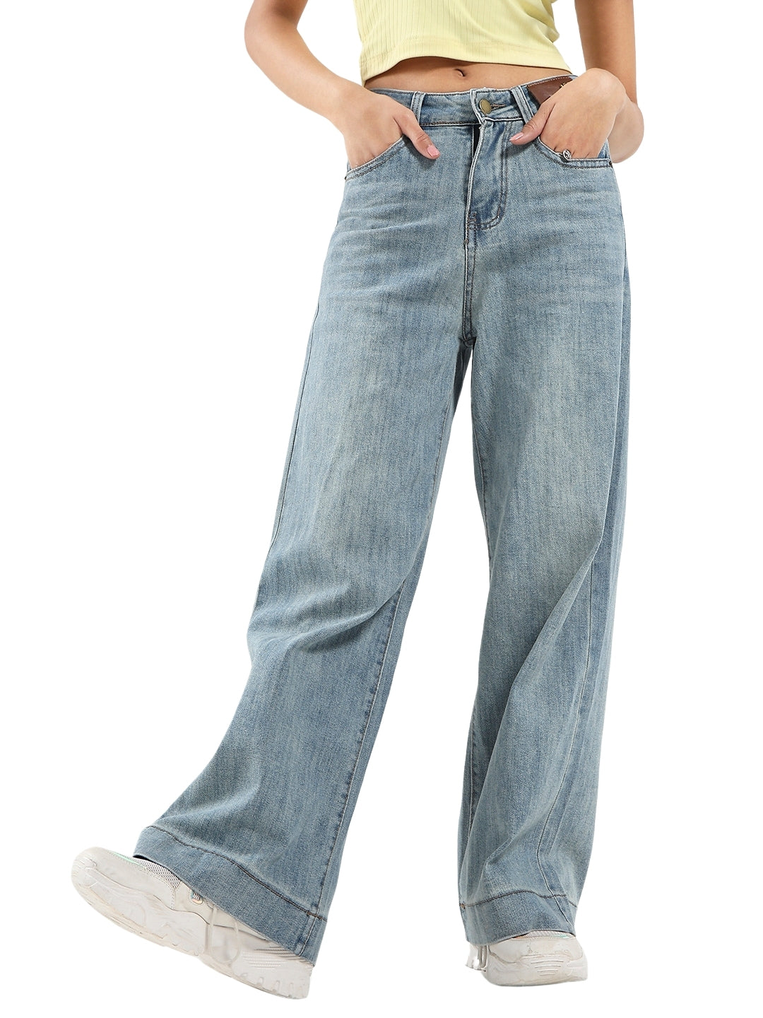 Women's Blue Casual High Rise Jeans