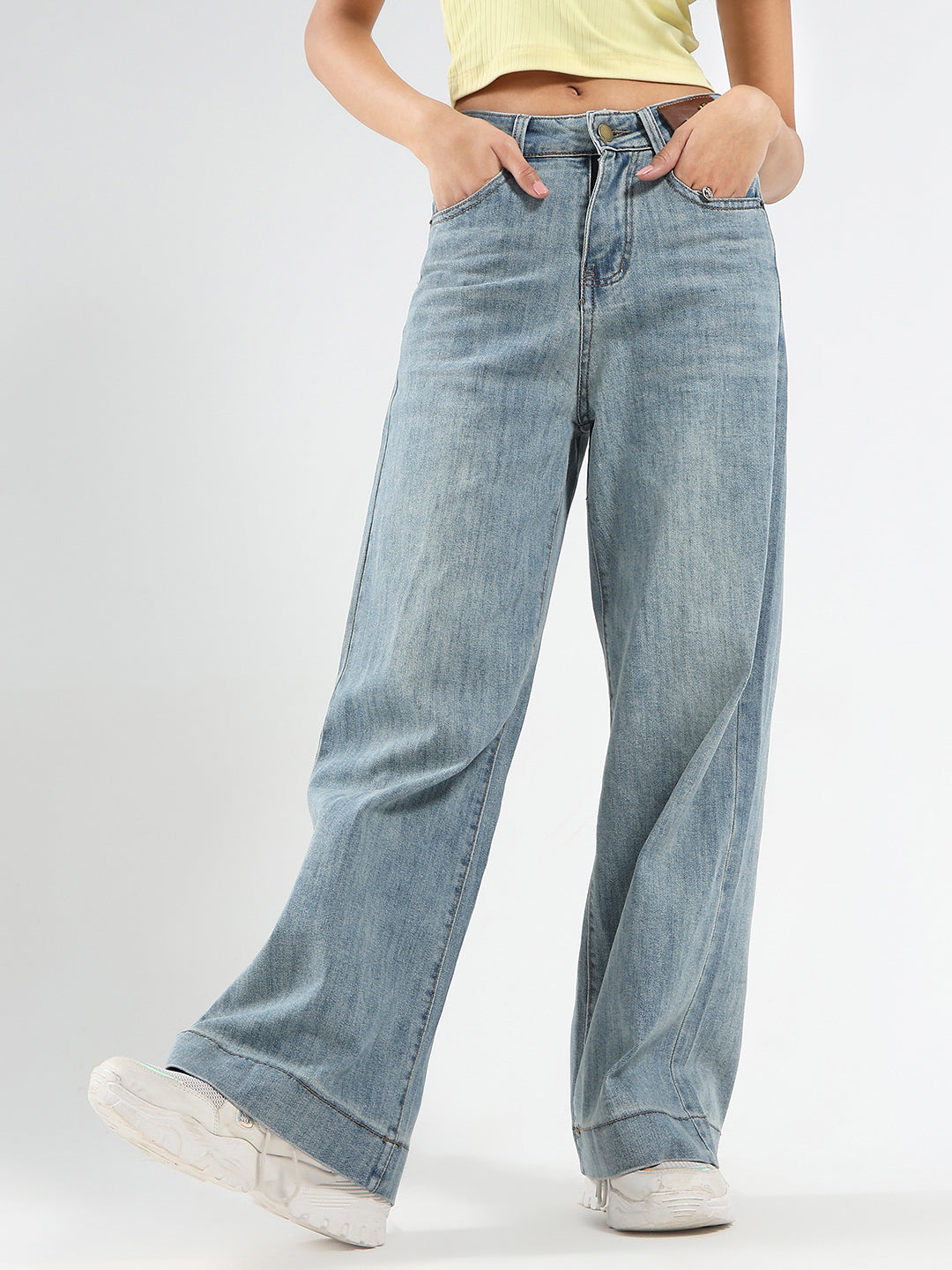 Women's Blue Casual High Rise Jeans