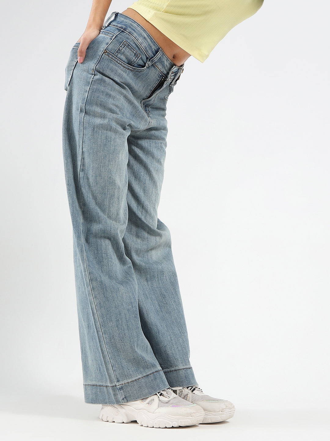 Women's Blue Casual High Rise Jeans