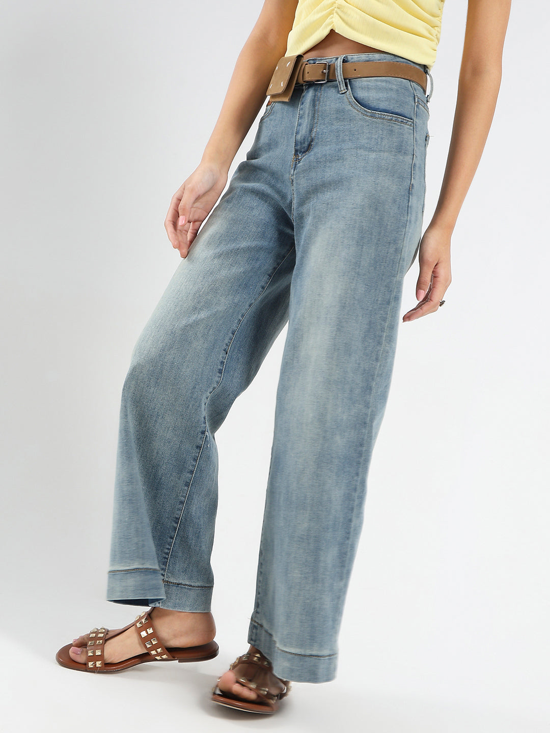 Women's Blue Casual High Rise Jeans