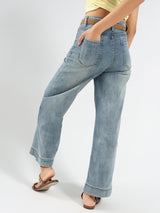 Women's Blue Casual High Rise Jeans