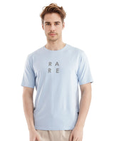 Men's Blue Casual Slim Fit Printed Half Sleeves Tshirt