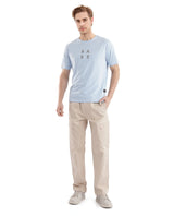Men's Blue Casual Slim Fit Printed Half Sleeves Tshirt