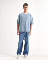 Men's Blue Casual Baggy Fit Solid Jeans