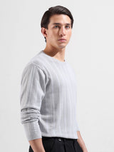Men's Slim Fit Textured Round Neck Tshirt