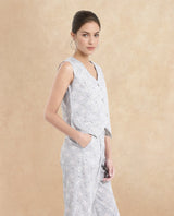 Women's Grey Work Sleeveless Top