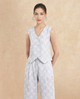 Women's Grey Work Sleeveless Top