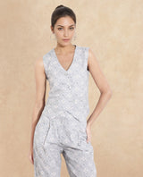 Women's Grey Work Sleeveless Top