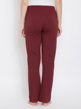 Women's Red Solid Cotton Pyjama