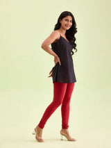 Women's Red Cotton Churidar Legging