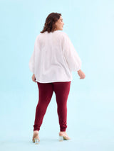 Women's Maroon Cotton Churidar Legging