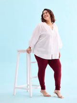 Women's Maroon Cotton Churidar Legging