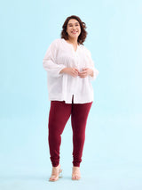 Women's Maroon Cotton Churidar Legging