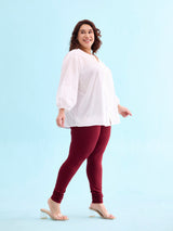 Women's Maroon Cotton Churidar Legging