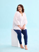 Women's Navy Cotton Churidar Legging