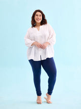 Women's Navy Cotton Churidar Legging