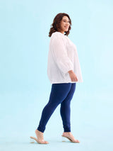 Women's Navy Cotton Churidar Legging
