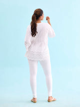 Women's White Cotton Churidar Legging